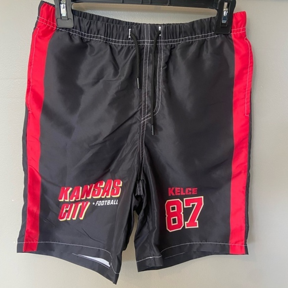 Men’s Small (170)  Kansas City #87 Football Swim Trunks NWOT